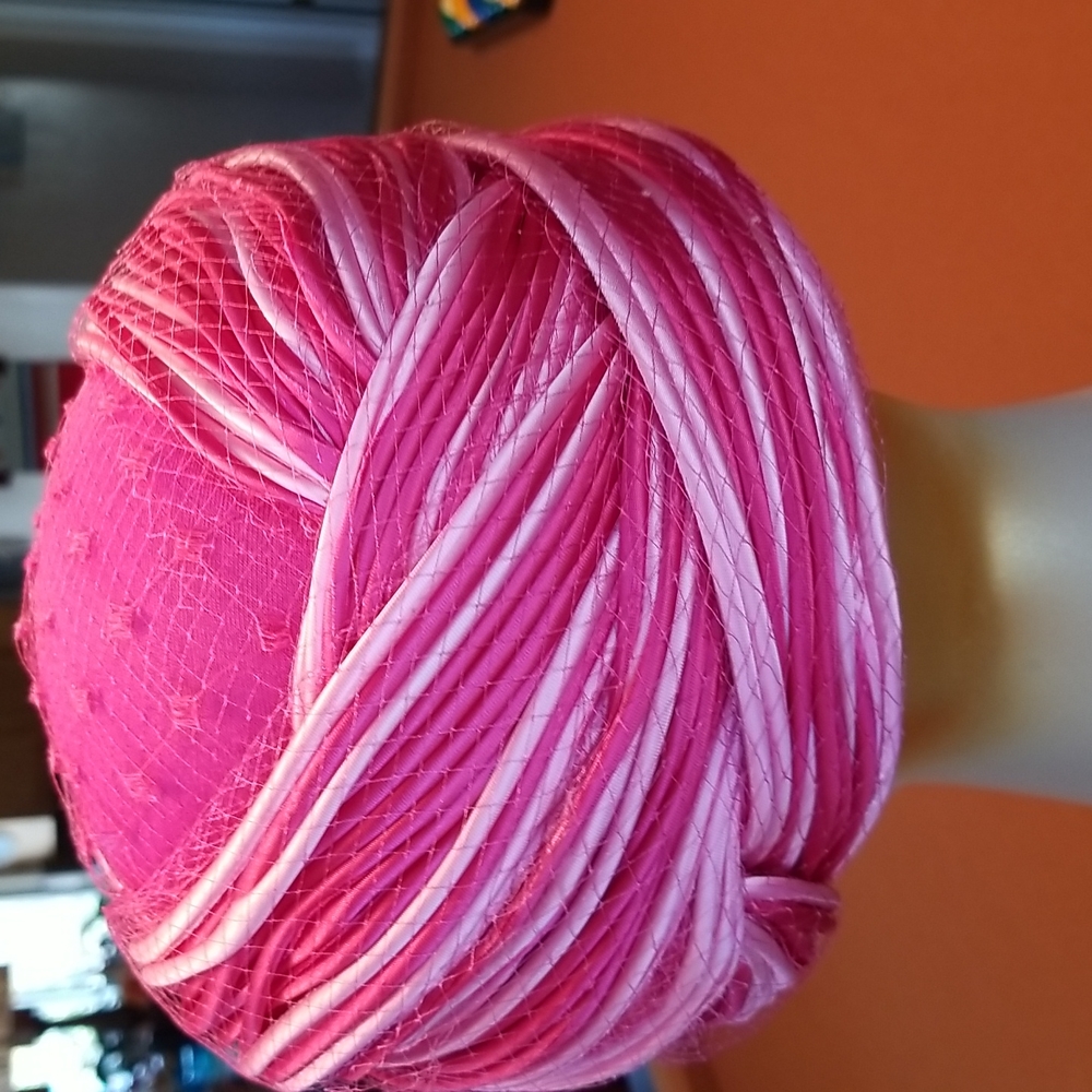 60s DIOR Christian Vtg Braided Pinks Netting Party Fashionista Collector Hat EVC - Picture 11 of 16